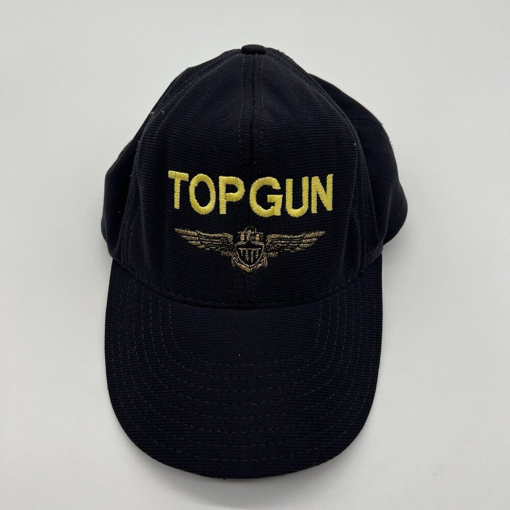 Vintage Top Gun Gold & yellow Snapback Cap Hat Eagle Crest USA Made